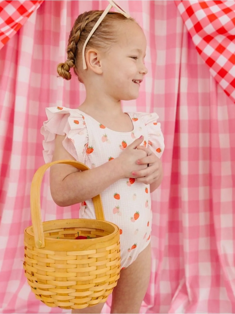 STRAWBERRY RUFFLE SWIMSUIT - SWEET WINK